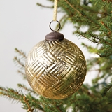 CTW Home Collection Mercury Glass Basket Weave Ornament (Box of 4)
