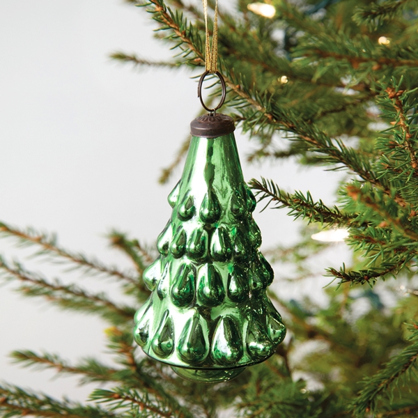 CTW Home Collection Mercury Glass Christmas Tree Ornament (Box of 4)