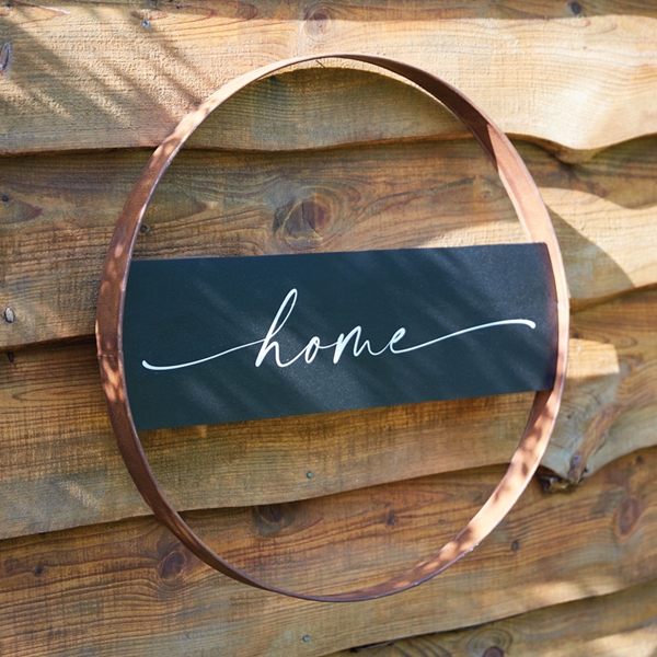 CTW Home Collection "Home" Rustic Metal Barrel Stave Sign