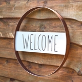 CTW Home Collection "Welcome" Rustic Metal Barrel Stave Sign