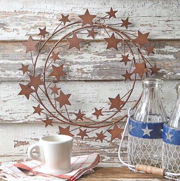 CTW Home Collection Stars Motif Small Rustic Aged-Metal Wreath