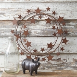 CTW Home Collection Stars Motif Small Rustic Aged-Metal Wreath