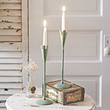 CTW Home Collection Set of Two Verdigris Colored Metal Taper Candle Holders