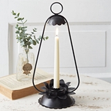 CTW Home Collection Open-Frame Black-Metal Lotus Flower Lantern