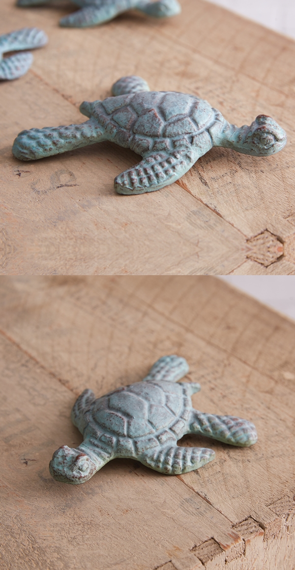 CTW Home Collection Box of 4 Decorative Verdigris-Colored Sea Turtles