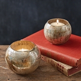 CTW Home Collection Set of Two Glistening Mica Tea Light Holders