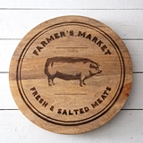 CTW Home Collection Farmer's Market Wooden Lazy Susan with Pig Graphic