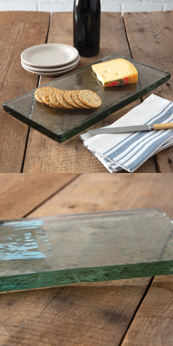 CTW Home Collection Handmade Blocked-Glass Cheese Serving Board