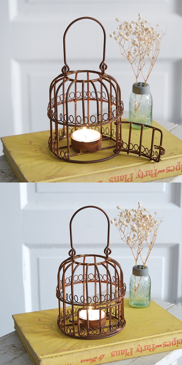 CTW Home Collection Vintage-Look Birdcage Tea Light Holders (Box of 2)