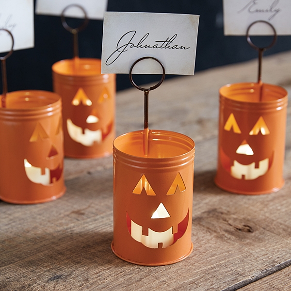 CTW Home Collection Jack-o-Lantern Luminary Place Card Holders (4)