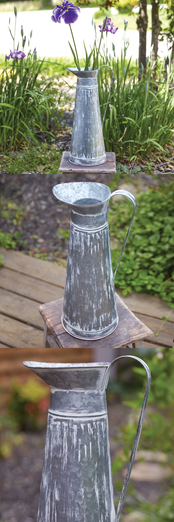 CTW Home Collection Weathered and Washed Tin Tall Pitcher