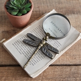 CTW Home Collection Antiqued-Brass Finish Dragonfly Magnifying Glass
