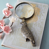 CTW Home Collection Antiqued-Brass Finish Raven-Handled Magnifying Glass