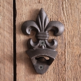 CTW Home Collection Cast-Iron Fleur-de-Lis Wall-Mounted Bottle Openers (2)
