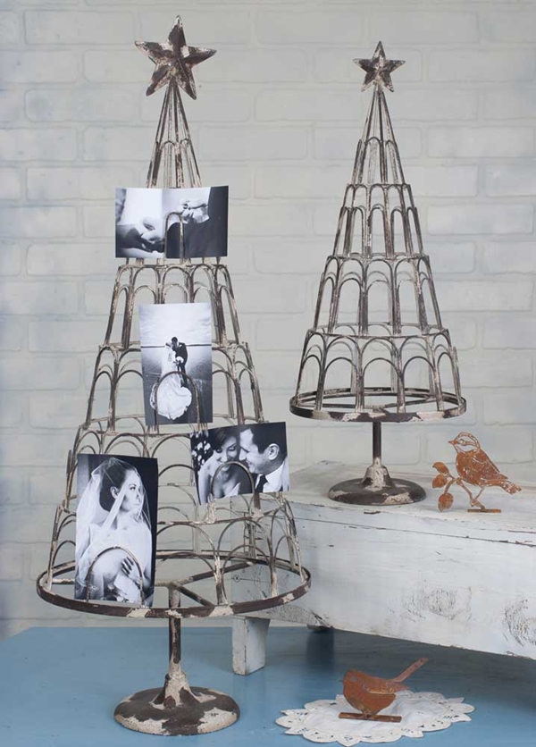 CTW Home Collection Antiqued-Metal Card/Photo Trees (Set of 2)