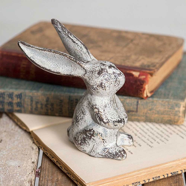 CTW Home Collection Vintage-Look Cast-Iron Long-Eared Bunny (Box of 2)