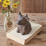 CTW Home Collection Rustic Mini Tabletop Cast-Iron Bull Figurine
