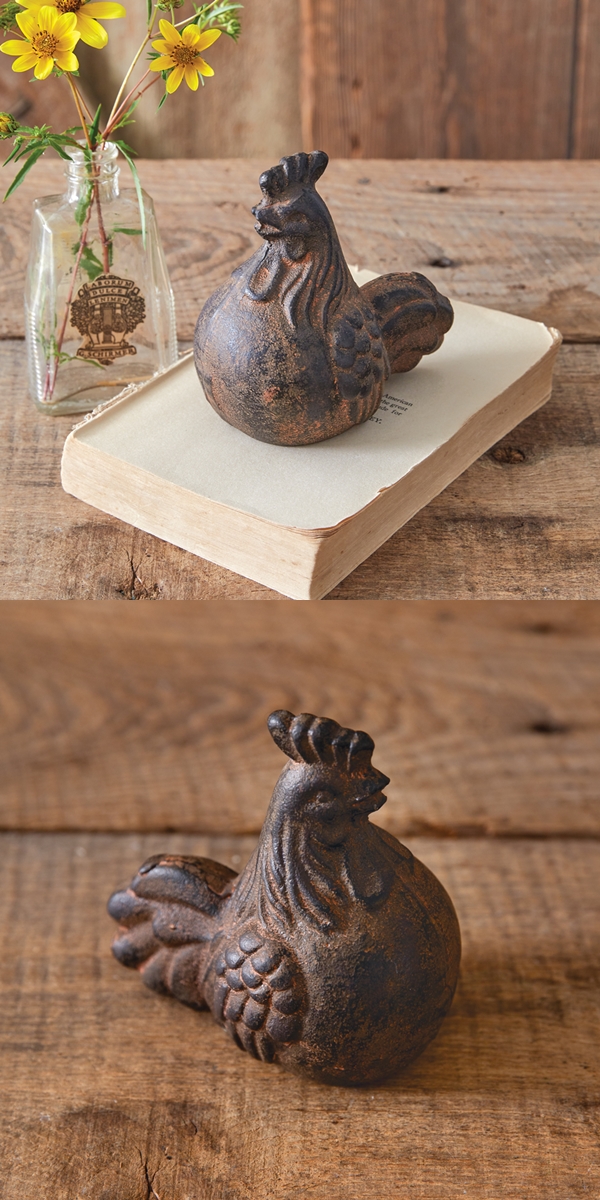 CTW Home Collection Rustic Mini Tabletop Cast-Iron Rooster Figurine