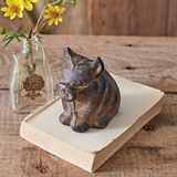 CTW Home Collection Rustic Mini Tabletop Cast-Iron Pig Figurine