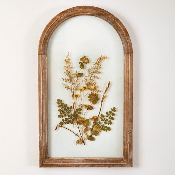 CTW Home Collection Brown Arched Wood-Frame Botanical Wall Decor