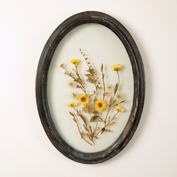 CTW Home Collection Oval Wood-Frame Botanical Wall Decor