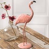 CTW Home Collection Antiqued-Pink-Metal Tabletop Flamingo Figurine