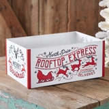 CTW Home Collection North Pole Rooftop Express Wooden Christmas Crate