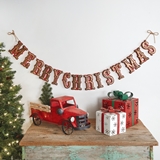 CTW Home Collection Merry Christmas Vintage-Look Banner
