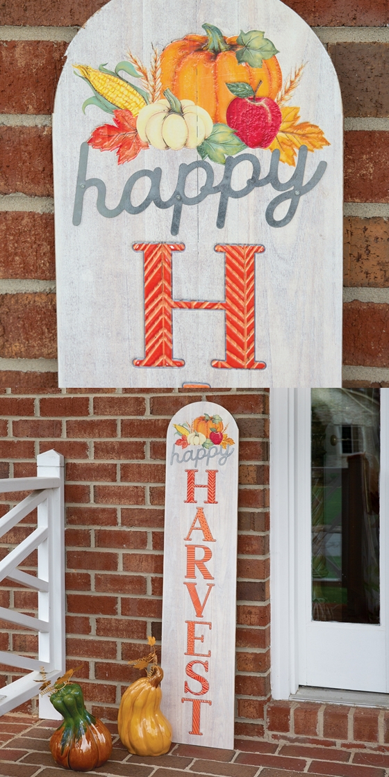 CTW Home Collection 'Happy Harvest' Autumn-Themed Wooden Porch Sign