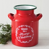 CTW Home Collection 'Wishing You a Merry Christmas' Enameled Milk Can