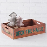 CTW Home Collection "Deck The Halls" Holiday Wooden Crate