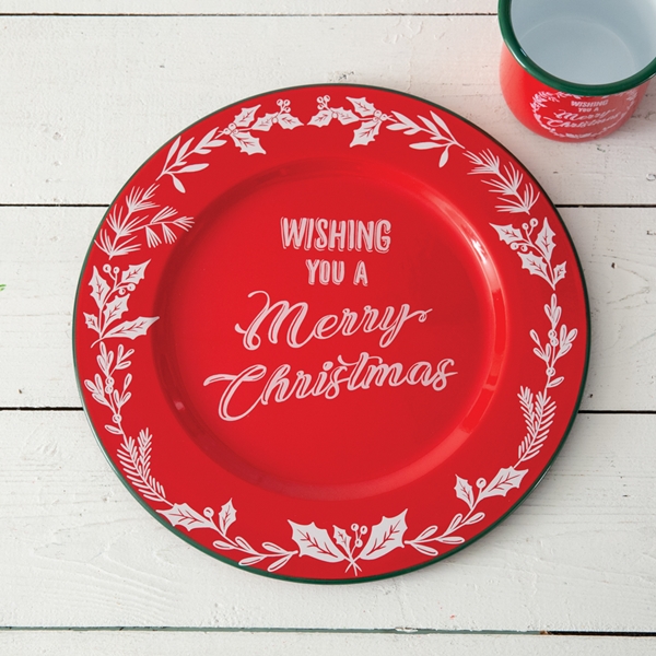 CTW Home Collection 'Wishing You A Merry Christmas' Enameled Charger
