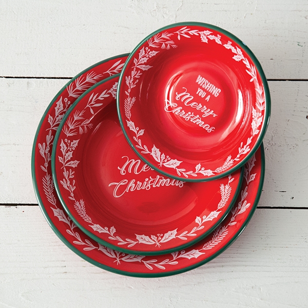 CTW Home Collection Wishing You a Merry Christmas Enameled Dishes (3)