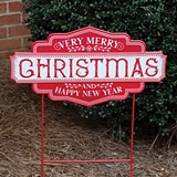 CTW Home Collection Very Merry Christmas & Happy New Year Garden Stake
