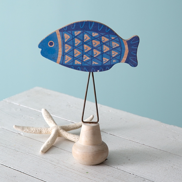 CTW Home Collection Wooden Decorative Angel Fish Figurine with Stand