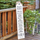 CTW Home Collection Whimsical Painted-Wood "Porch Rules" Sign