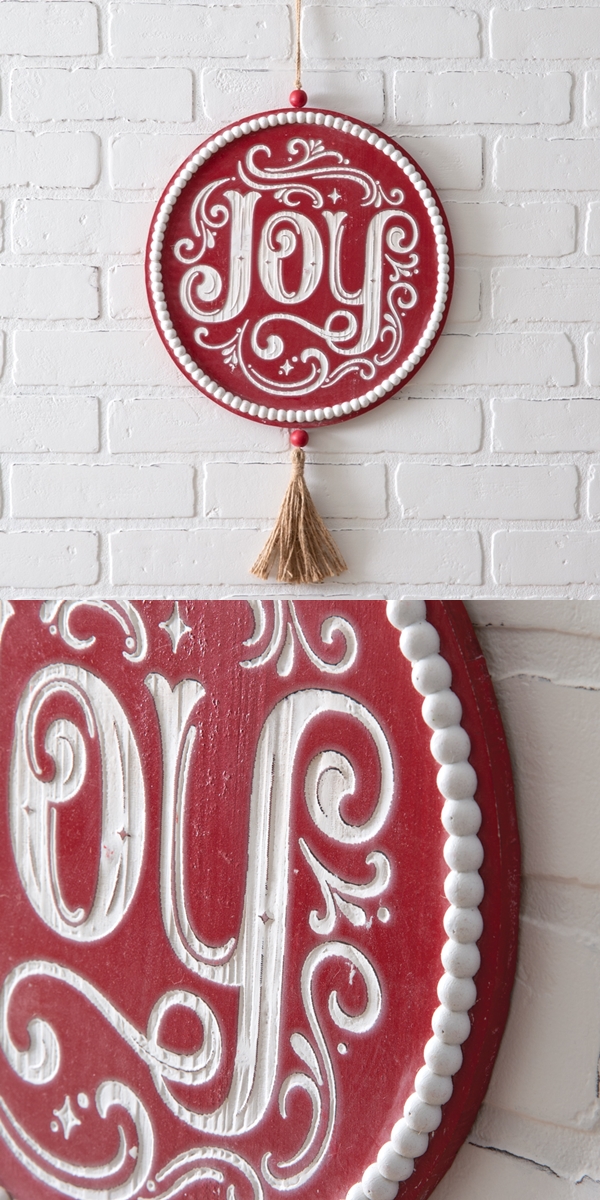CTW Home Collection Painted-Wood Holiday "Joy" Wall Ornament