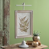 CTW Home Collection Framed Pressed Botanical Fern on Weathered Metal Stand