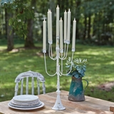 CTW Home Collection 'Rustic Cottage' Distressed-White Metal Candelabra