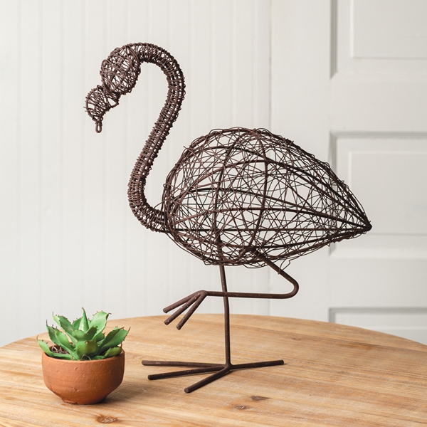 CTW Home Collection Twisted Wire Flamingo Figurine