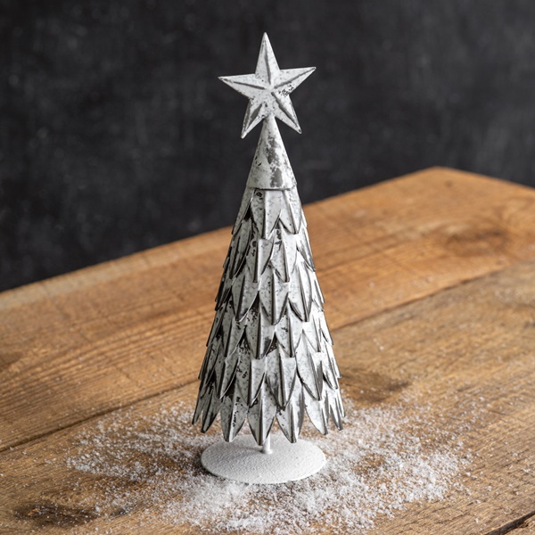 CTW Home Collection Small Antiqued Metal Christmas Tree with Star Atop