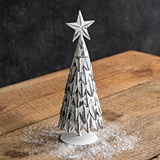 CTW Home Collection Small Antiqued Metal Christmas Tree with Star Atop