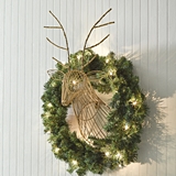 CTW Home Collection Gold-Metal-Wire Decorative Deer Head Wall Mount