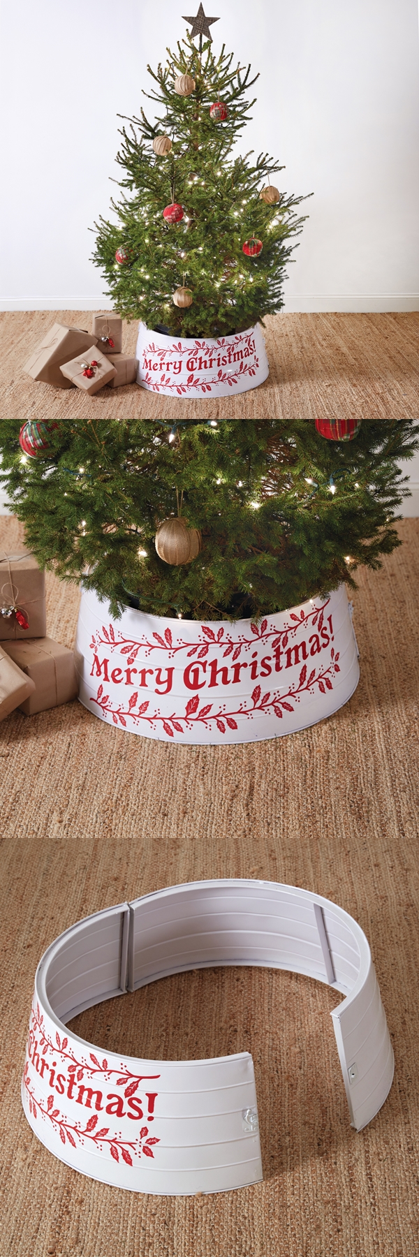 CTW Home Collection 'Merry Christmas' Enameled-Metal Tree Collar