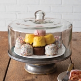 CTW Home Collection Small Traditional Dessert Cloche with Metal Stand