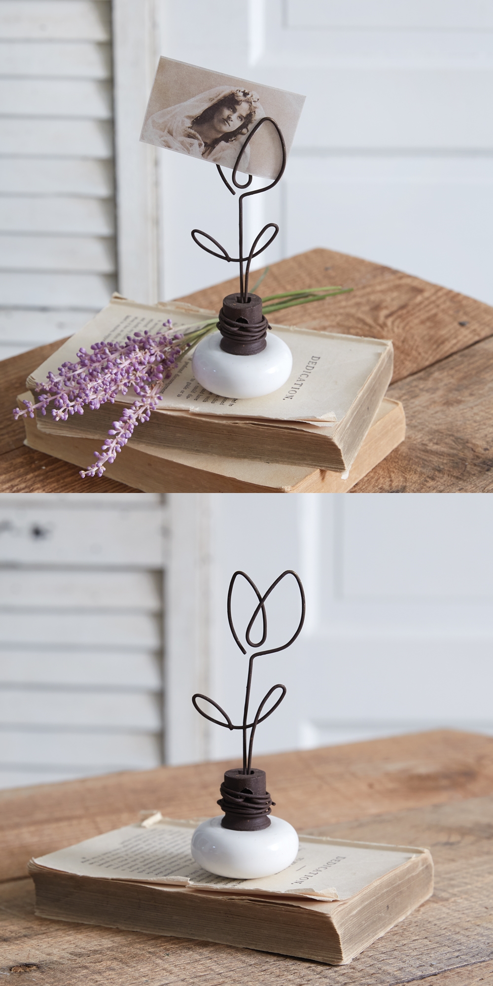 CTW Home Collection Vintage-Look Tulip-Shaped Doorknob Photo Holders (Box of 2)