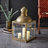 CTW Home Collection Extra Large Brass & Glass 'Jefferson' Lantern