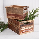 CTW Home Collection Set of Two Distinctive Reclaimed-Wood Crates