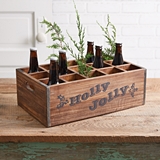 CTW Home Collection 'Holly Jolly' Christmas Divided Wooden Crate