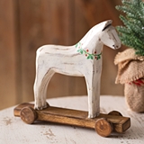 CTW Home Collection Wooden Toy Horse for Holiday Decorations